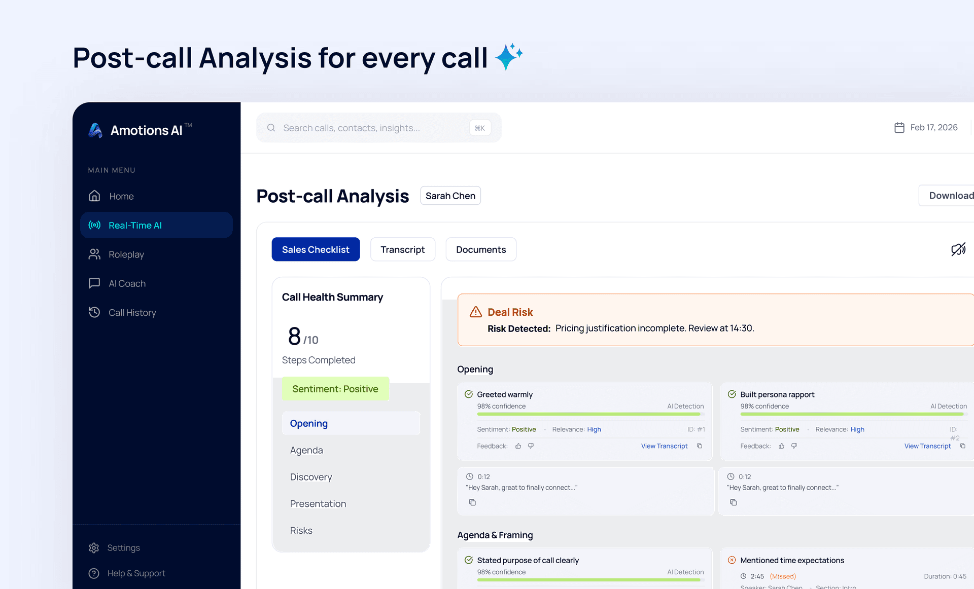 Post-call analysis