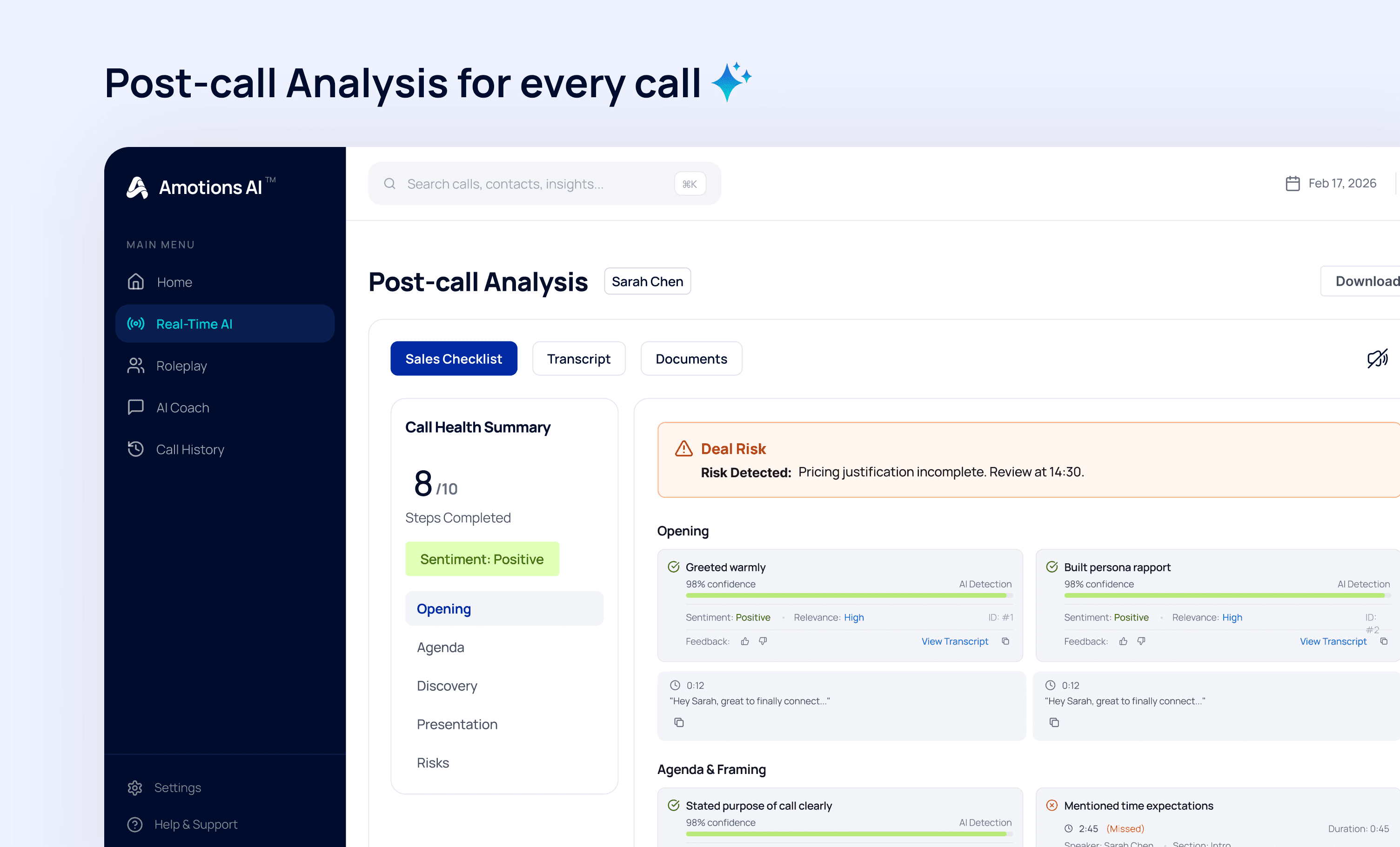 Post-call analysis